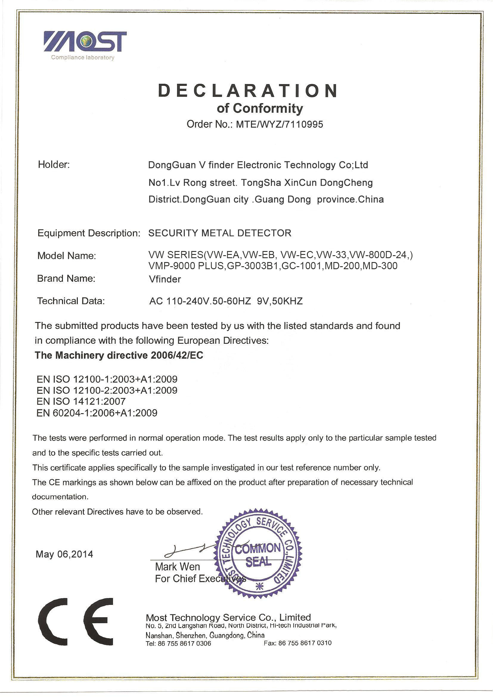 GUANGDONG SHANAN TECHNOLOGY CO.,LTD Сертификации