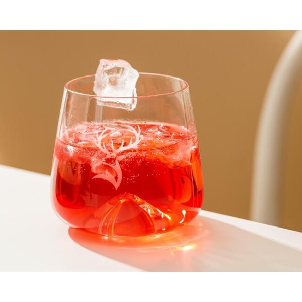 485ml Etched Glass Drinking Cups 16oz Hand Blown Crystal Rock Drinking Glasses