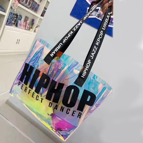 Custom Logo Holographic Beach Bag with Stronger Handle and Other Pattern Type