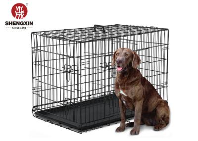 Double Door Metal Pet Cage Heavy Duty Collapsible For Dog