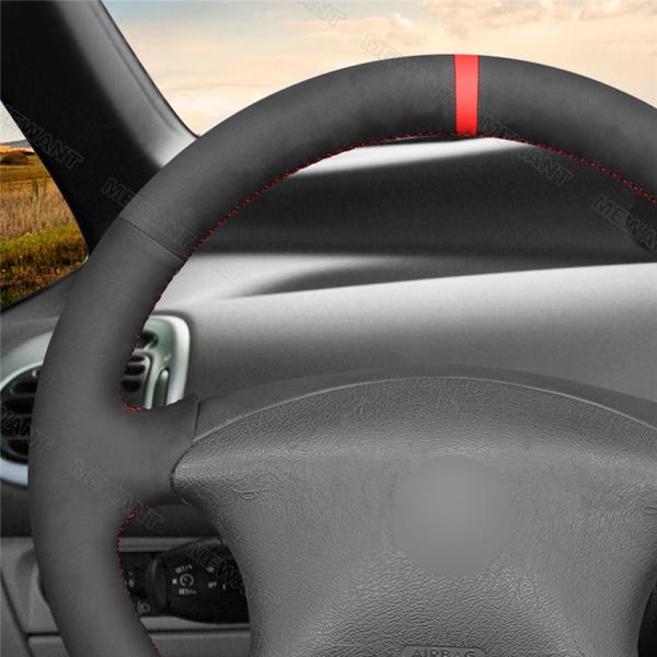 Hand Sewing Full Black Suede Steering Wheel Cover for Citroen Xsara Picasso 2003-2010 Peugeot Partner 2003-2008