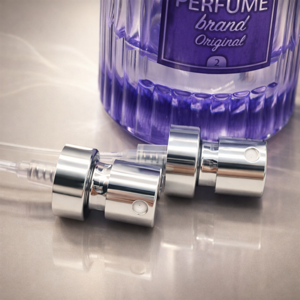 Refined Silver Perfume Atomizer Pump with Collar Options