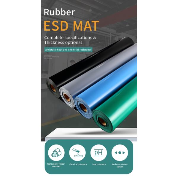 Green ESD Table Mat 1m x 10m Anti-static Rubber Workbench Mat