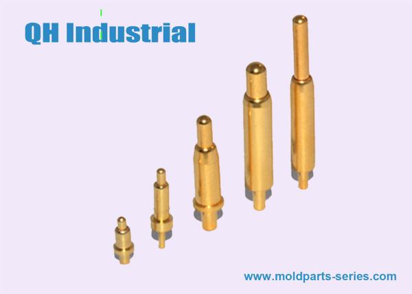 OEM 1mm 2mm 10uin 12uin 14uin Gold Plated 2.54mm Pitch Brass Single Head Micro Pogo Pin For Smart Phone Magnetic Charger