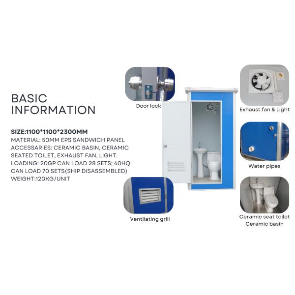 Портативный туалет из стальной панели 50 мм