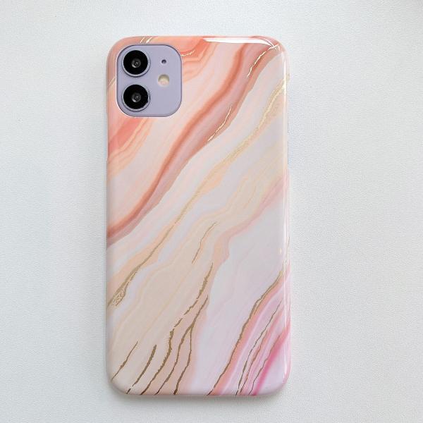 Hard PC Phone Case Glossy Surface Golden Foil Shock Absorption Mobile Cover