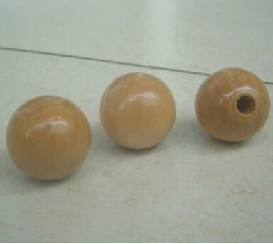 24mm wood ball with half hole clear lacquered wooden ball for clothes rack
