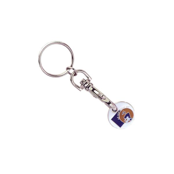 Soft Enamel Supper Market Trolley Coin with Nickel Plating and Key Chain Attached