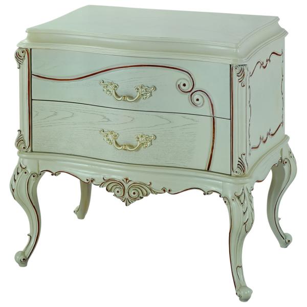 Simple French Style Wooden Bedside Table, Classic White European Design Wooden Night Table