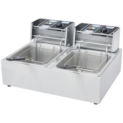 Stainless Steel 2 Basket Commercial Deep Fryer Electric Fryer For Restaurant