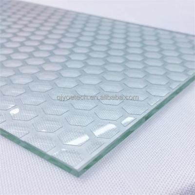 Anti Slip Frost Acid Etch Tempered Glass for Floor Decoration Purpose Customized Pattern