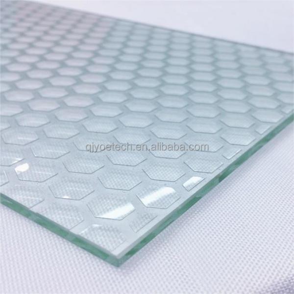 Anti Slip Frost Acid Etch Tempered Glass for Floor Decoration Purpose Customized Pattern