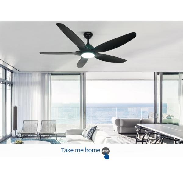 led ceiling fan fã de teto 60inch de baixo nível de ruído 38W com controlo a distância bem escolhido de 5 velocidades