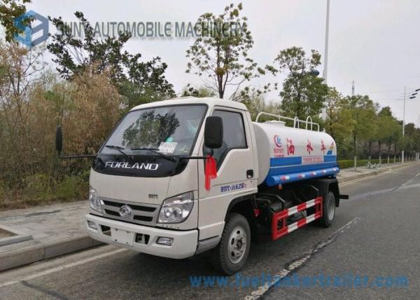 Foton 3000L Carbon Steel Construction Water Truck / Stainless Steel Water Truck