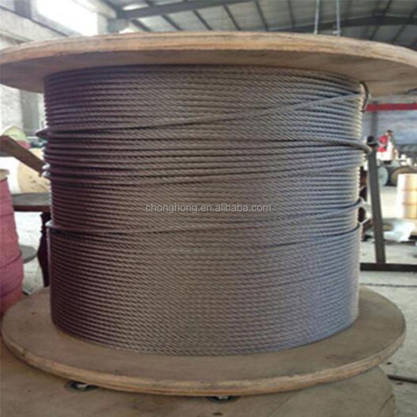 Inox Cable AISI304 304L 316 316L Steel Cable Ropes 6x36SW IWRC 6x36SW FC Stainless Steel Wire Rope with Si Content 1.0%
