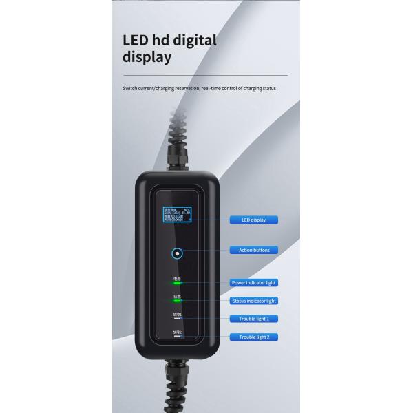 8-32A Adjustable EV Charger GBT Type1 Type2 3.5KW 7KW 11KW 22KW for EV Portability