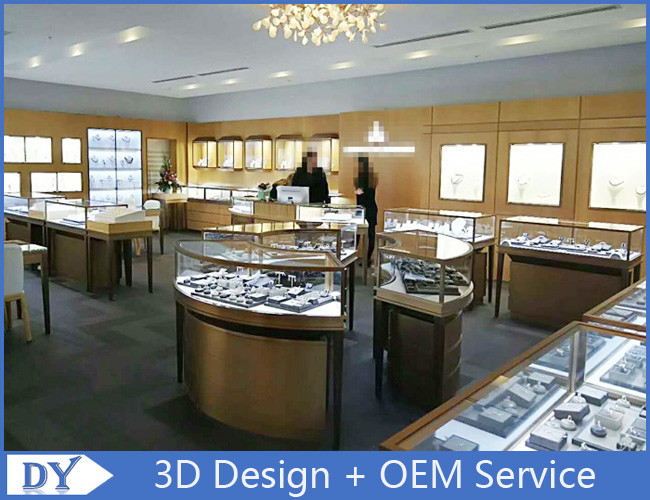 Элегантные ювелирные шкафы 3D дизайн бежевый + матовый белый