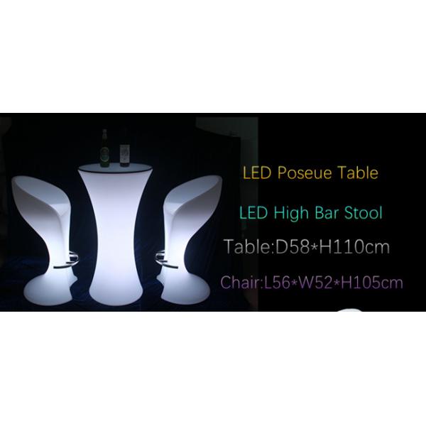 Colors Changing LED Light Furniture , Remote Control LED Bar Stools And Tables