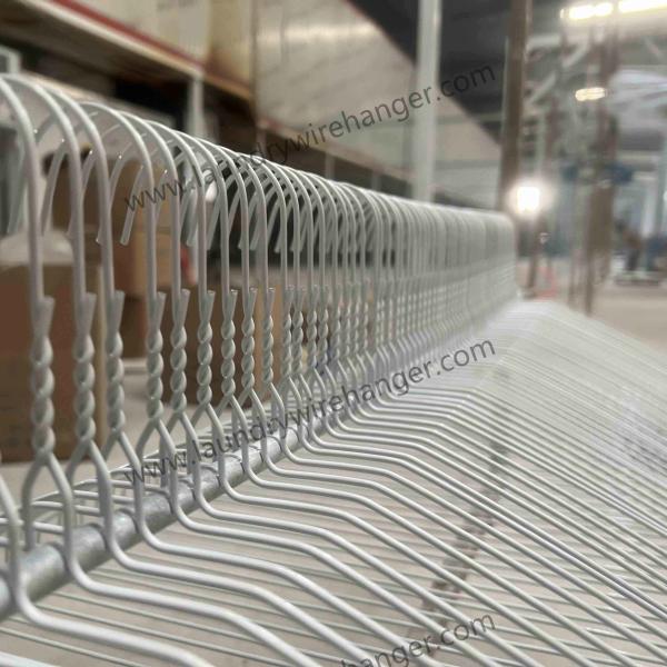 18-inch Powder Coated White Laundry Wire Hanger, 14.5 Gauge for Laundry Shops