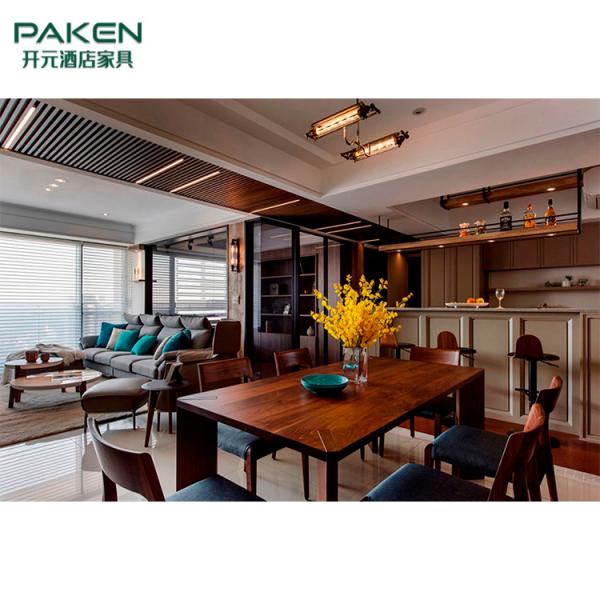 Wooden Warm Villa Kitchen Furniture Sets Bar Table And Chair