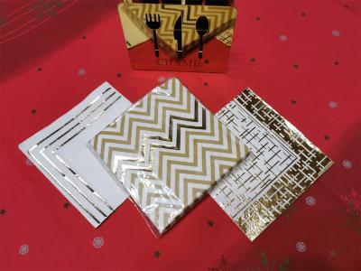 Christamns Disposable Gold Foil Napkin party cocktail napkins Luxury Ry And ECO Friend