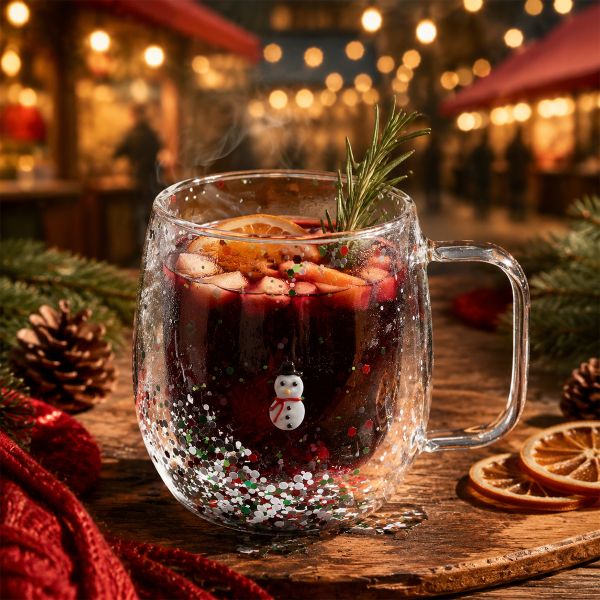 Double Wall Figure Glass Mugs Borosilicate Glass Cup 65ml Capacity For Parties
