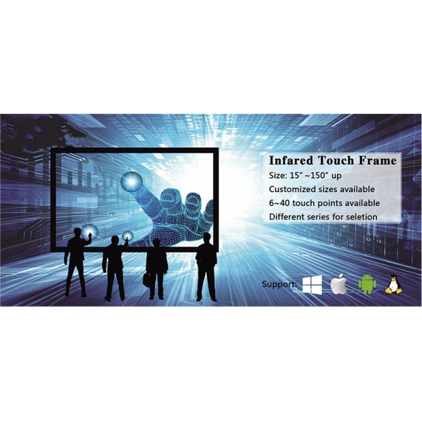 Customized Size 58 Inch Infrared Touch Frame Withstands Severe Environments