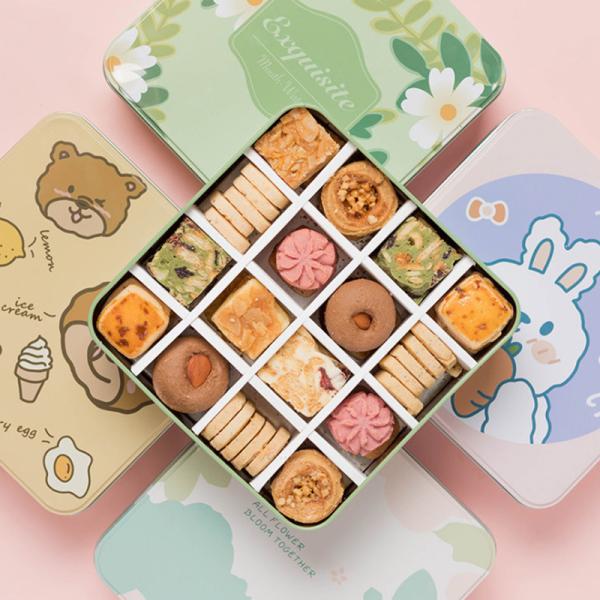 Круглая декоративная еда жестяных коробок печенья законсервировала опарникы для упаковки подарка