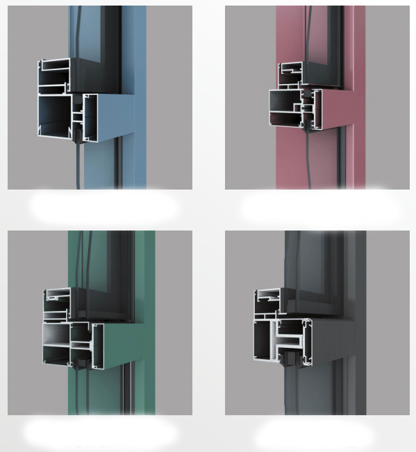 Double Glass Aluminum Curtain Wall Waterproof For Commercial Use