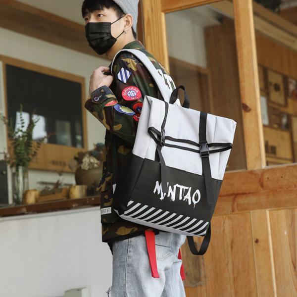 Ins is a hot seller of backpacks for male lovers, Korean version of fashion and individuality bag