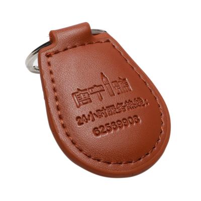 Access Control Leather RFID NFC Keyfob Customized Size
