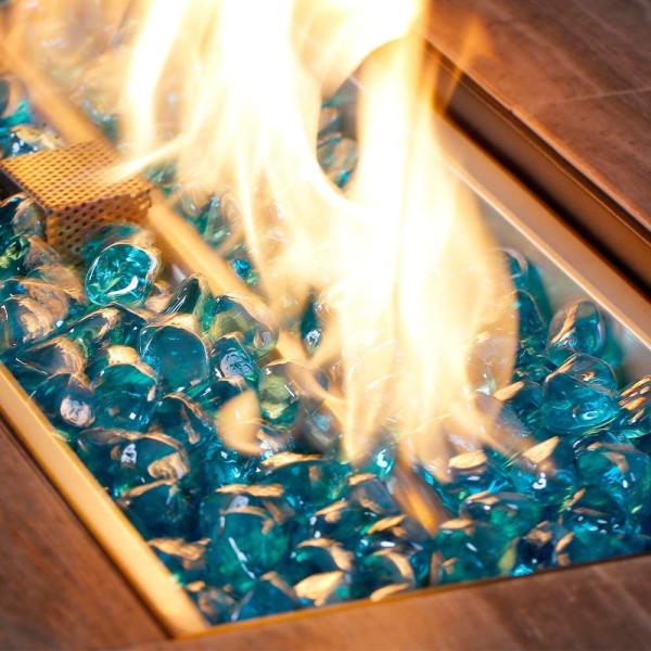 Rectangular Tabletop 42in 50,000BTU Outdoor Fire Pit Table Stove In Winter