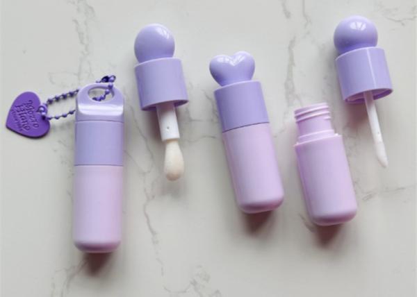 5ml Bubble Round Purple Lip Gloss Packaging Tube with Large Brush Plastic Tube Packaging