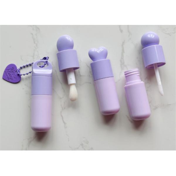 5ml Bubble Round Purple Lip Gloss Packaging Tube with Large Brush Plastic Tube Packaging