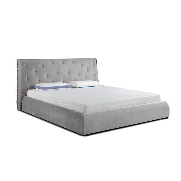 11068 Hot Selling Soft Bed Light Grey /Dark Grey Queen Bed Cotton Comfortable Bed