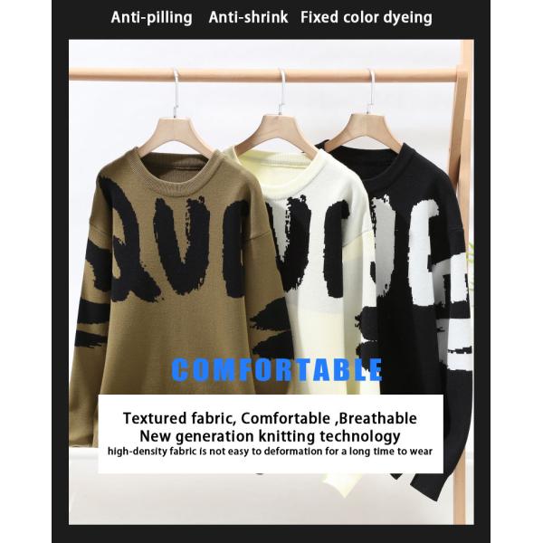 Men's Thickened Sweater in Large Letter Design Perfect for Winter Fashion and Comfort