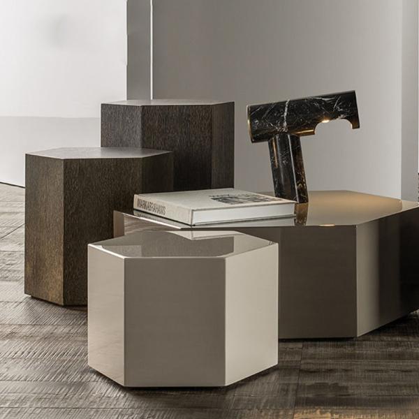 Sala de visitas moderna da mesa de centro superior de mármore 0.6m do hexágono 0.8m