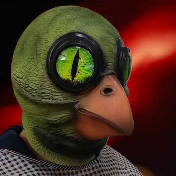 Latex Material Fantasy Mask for Role-Playing and Theatrical Use in One Size Fits Most Design