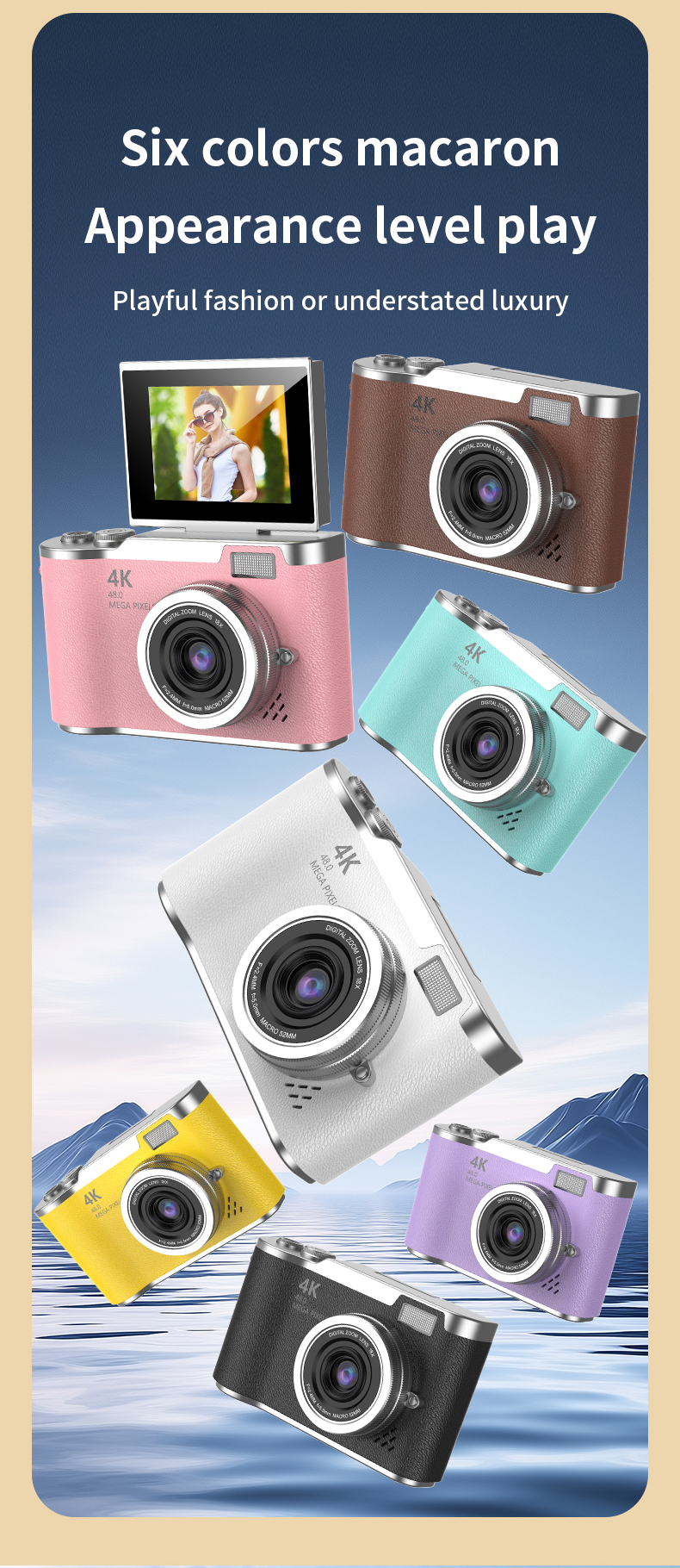 DLC Retro Ccd Digital Camera Ultra-high-definition Flip-cover 4K Ultra-clear Image, Portable for Students and Campus Travel