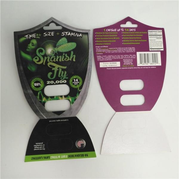 Cartão da bolha do comprimido do sexo que empacota a embalagem masculina dos comprimidos do realce da mosca espanhola 2000