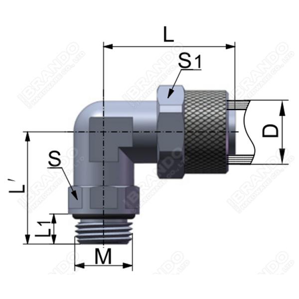 Fast Twist Pneumatic Hose Fittings Male 90 Degree Elbow 1/8'' 1/4''