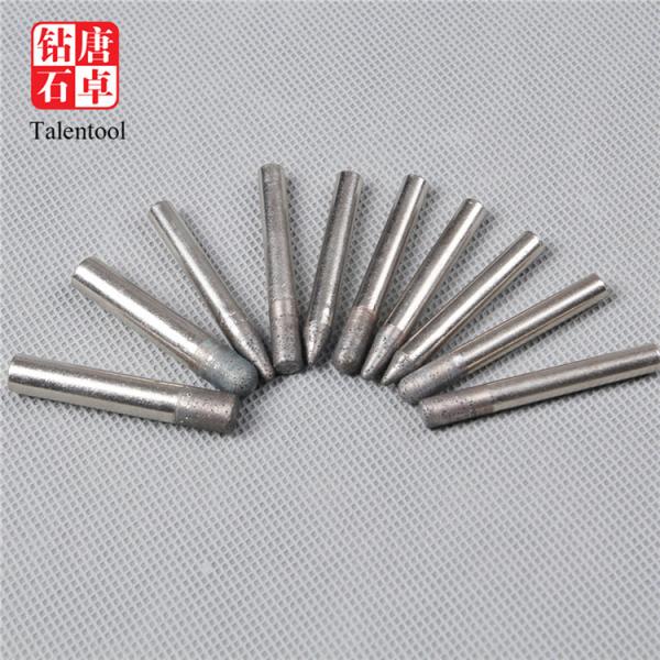 Flat Head Stone Cutting Diamond Burr Drill Bits , High Precision Diamond Cut Burr