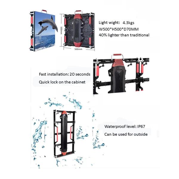 Портативный арендный экран приведенный заливки формы P3.91 500*500mm на открытом воздухе