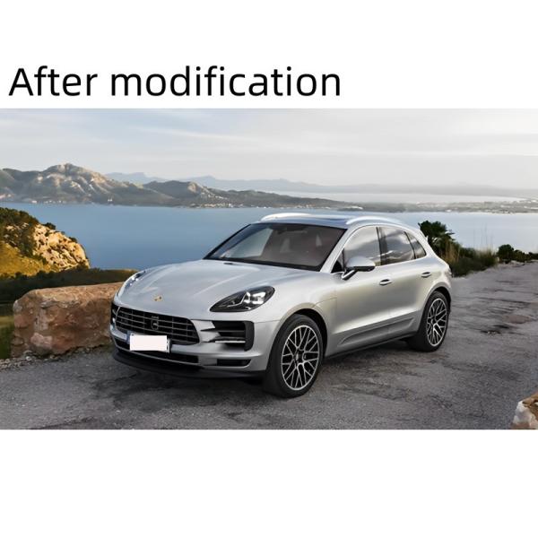 Melhore a aparência do seu Porsche Macan com o nosso kit de pára-choques dianteiro modificado