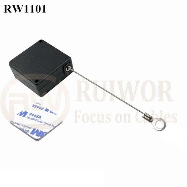 RW1101 Square Retail Security Tether With Ring Terminal Inner Hole 3mm 4mm 5mm For Option