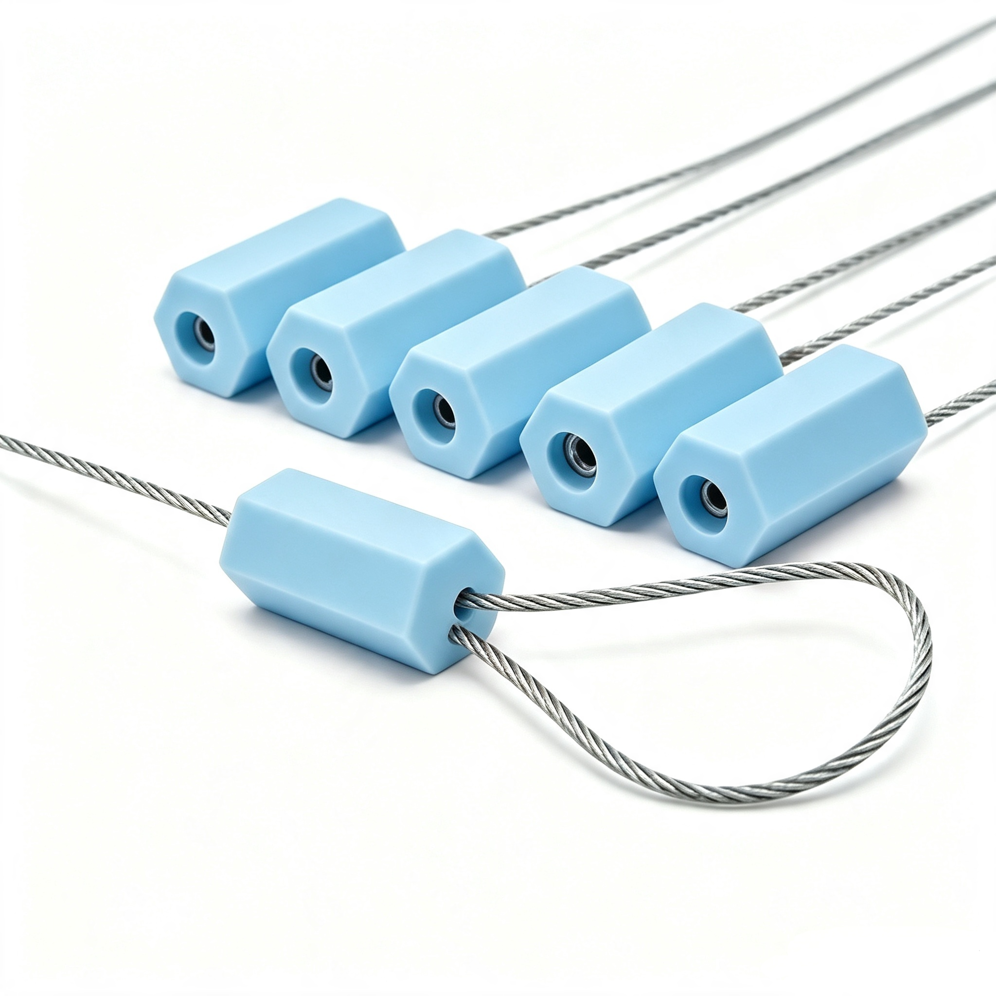 Hot Selling Single Use Pull Tight Security Cable Seal 1.5mm/1.8mm Diameter Lead Seal Hexagonal Anti-Tamper Steel Wire Seal
