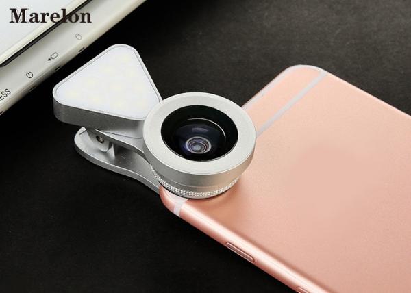 Macro Clip - On Universal Phone Selfie Lens LED Flashlight With Wide Angle 140 Degrees