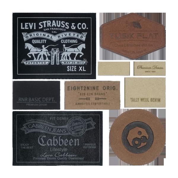 Pu Fake Leather Label Patch Velcro Embossed 2mm Thick For Hat Clothing Bag