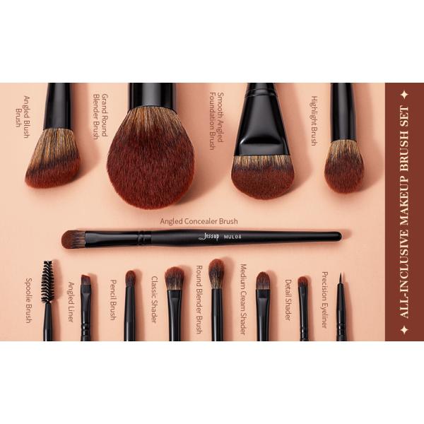 Jessup 13pcs Makeup Brushes Big Powder Foundation Highlighter Concealer Contour Precision Eyeliner Brush T300