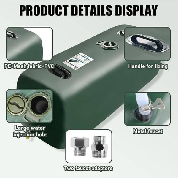 sustainable Hot Selling Large Capacity 1000-Liter Portable Green PVC Water Storage Bladder Foldable Outdoor Camping Furniture Water Tank Use